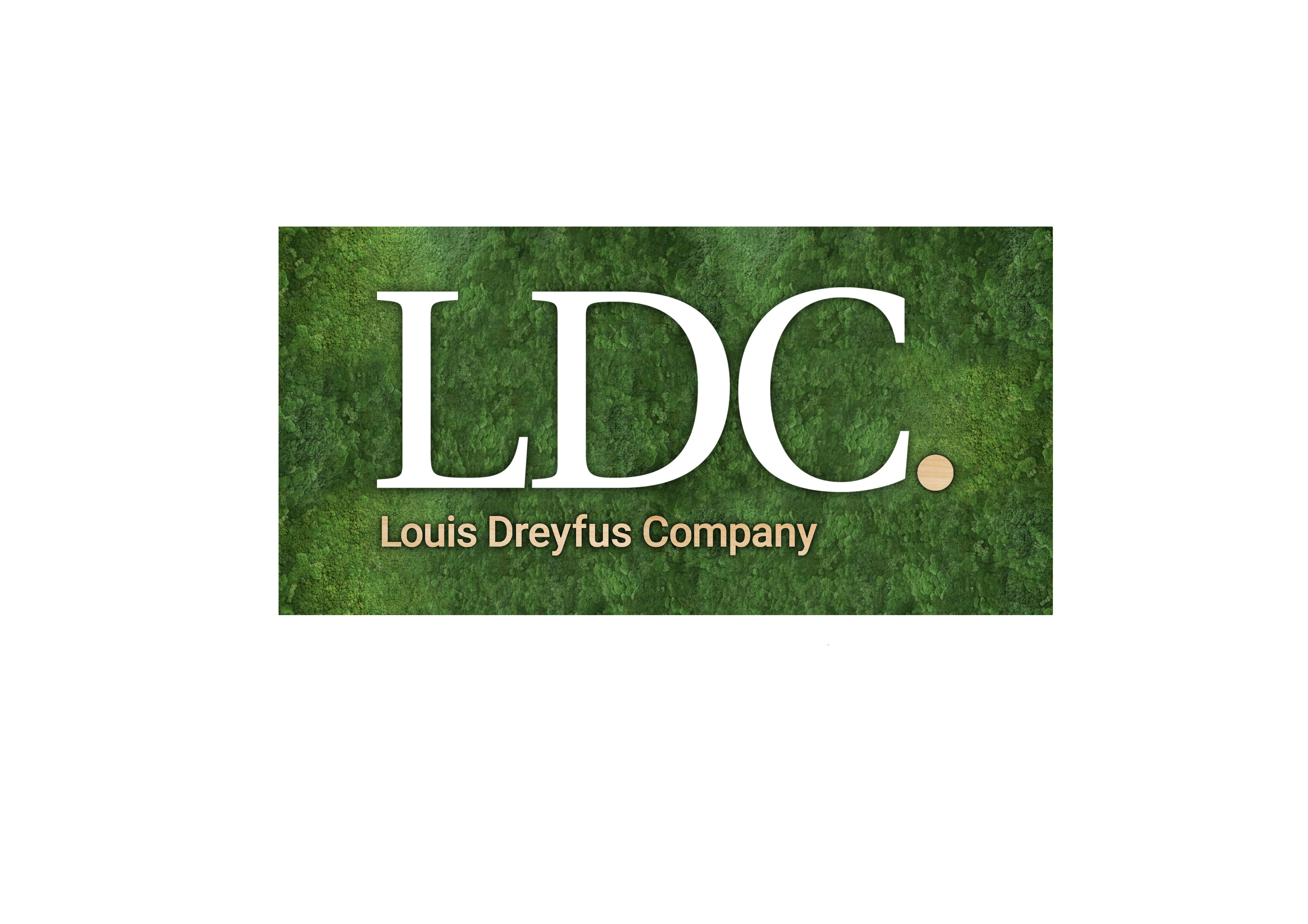 LDC simulatie - naturel met mosrand - forex logo en houten belettering